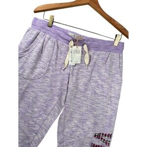 NEW U.S. Vintage Joggers Womens‎ Large Purple Vegas Rhinestone Plaid Sweatpants